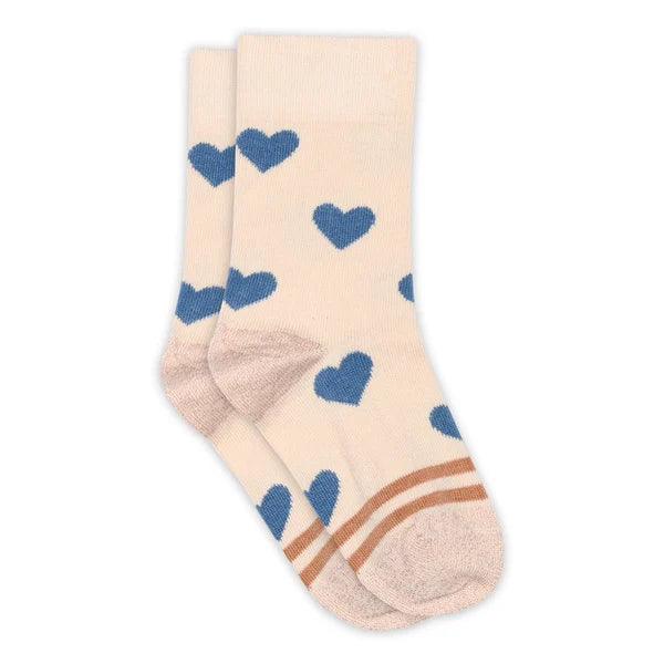 Baumwollsocken mit Herzmuster in pink champagne von MP Denmark, erhältlich im Bärechind Winterthur, Zürich, Schweiz.