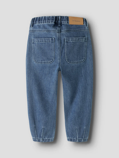 Baggy Jeans mit lässigem Ballonschnitt und verstellbarem Bund, Rückansicht
