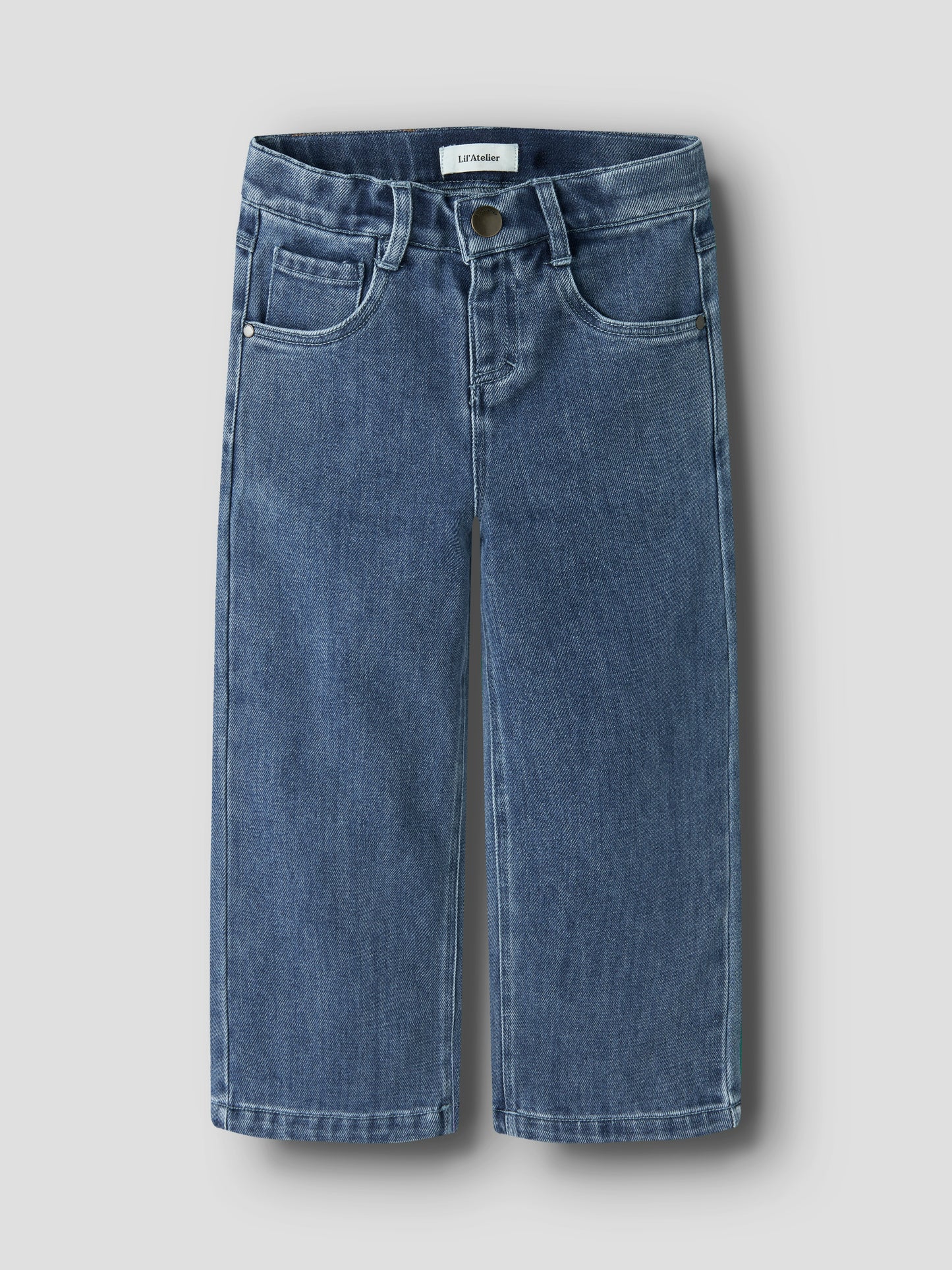 Bio-Baumwolle Wide Jeans in Dark Blue Denim, Vorderansicht