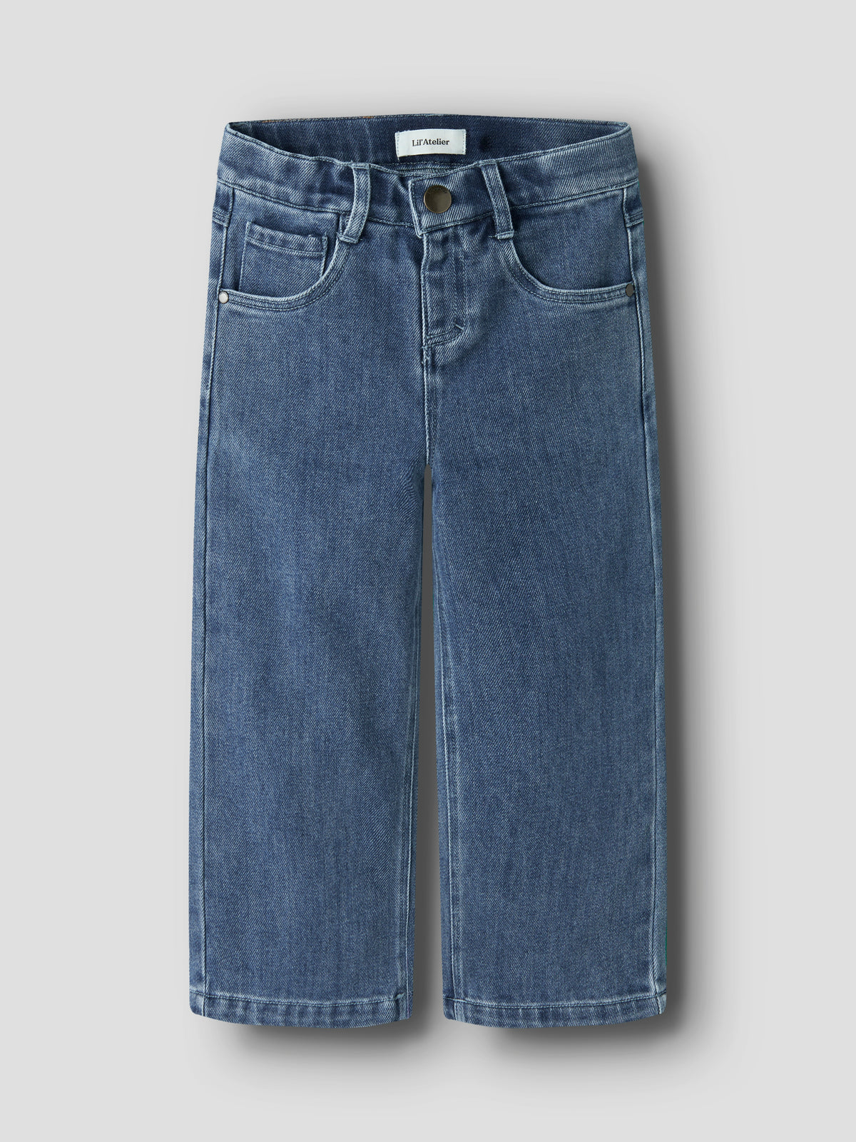 Bio-Baumwolle Wide Jeans in Dark Blue Denim, Vorderansicht