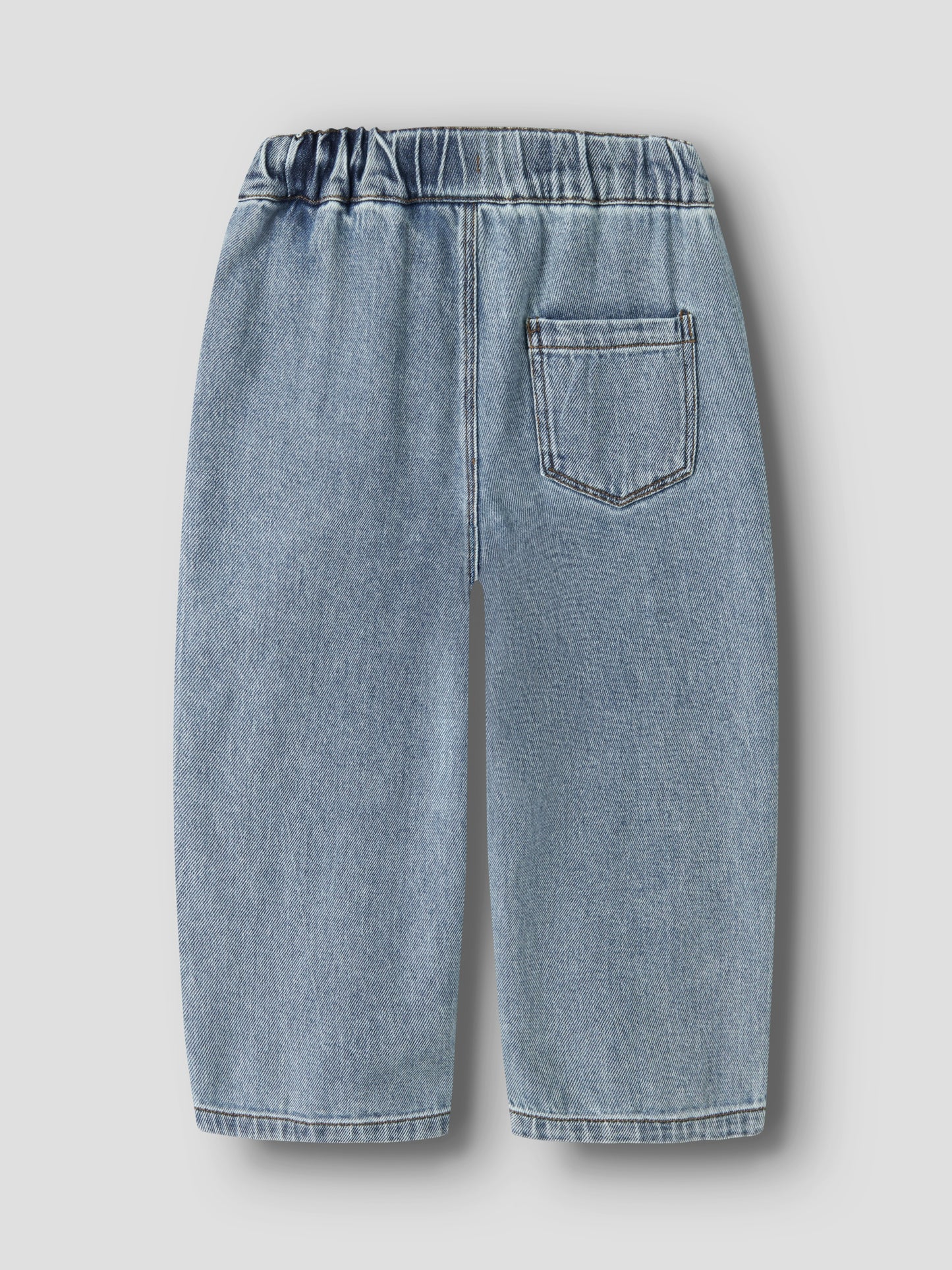 Wide Jeans mit leichter Waschung und Rückentasche, Rückansicht