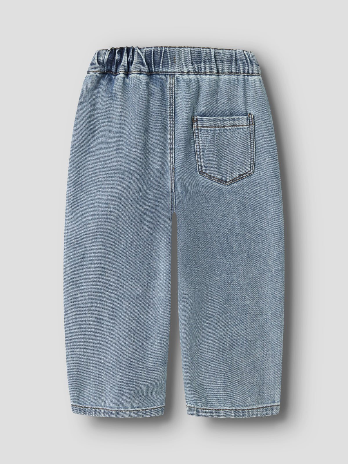 Wide Jeans mit leichter Waschung und Rückentasche, Rückansicht