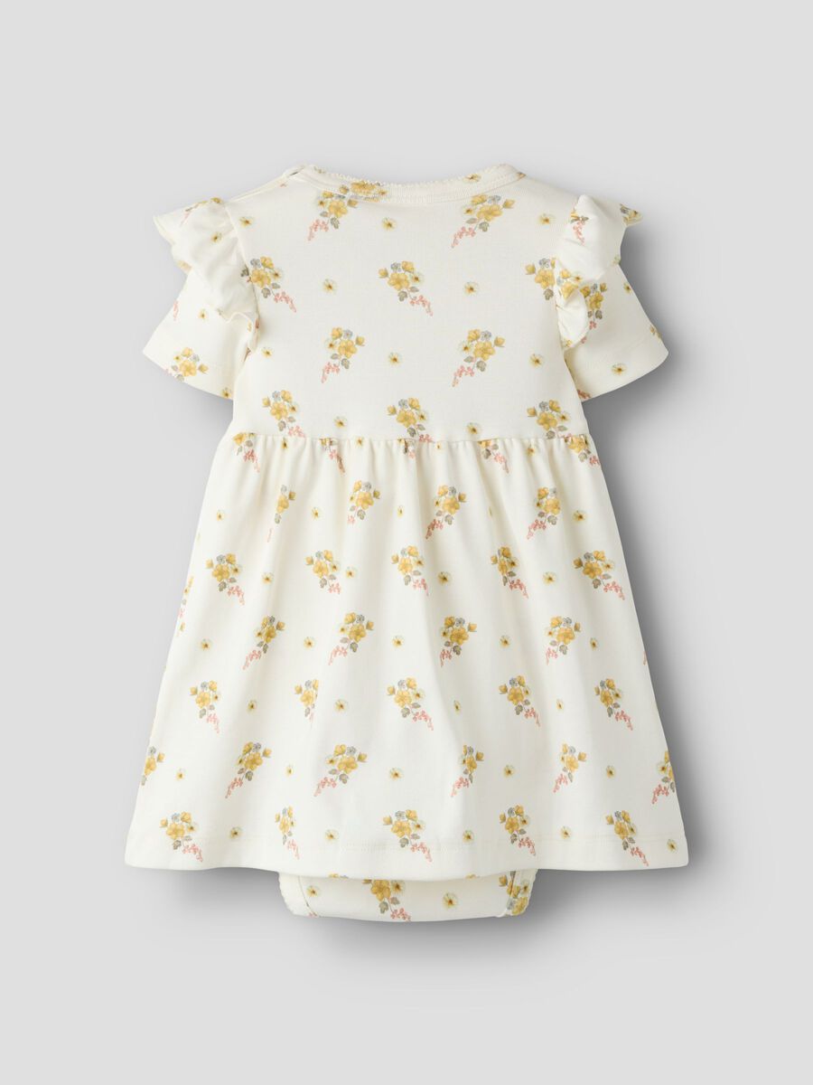Kurzarm Bodykleid mit Blumenprint von Lil' Atelier, erhältlich im Bärechind Winterthur Zürich Schweiz.