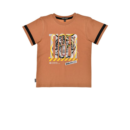Kinder T-Shirt von Bondi mit Tiger Print in Orange – cooles Jungen Shirt bei Bärechind Kinderladen Winterthur Schweiz