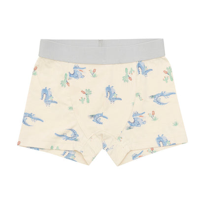 Boxer mit Krokodil- und Kakteenmuster aus dem Boxers 2-Pack von CeLaVi, aus Bambus-Viskose, Vorderansicht.