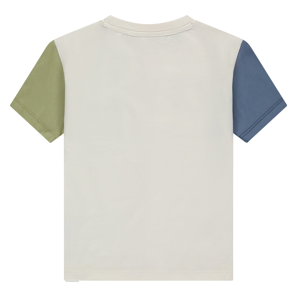 Rückseite Boys T-Shirt Off White Colourblock von Stains and Stories Kinder T-Shirt Bio Baumwolle Schweiz