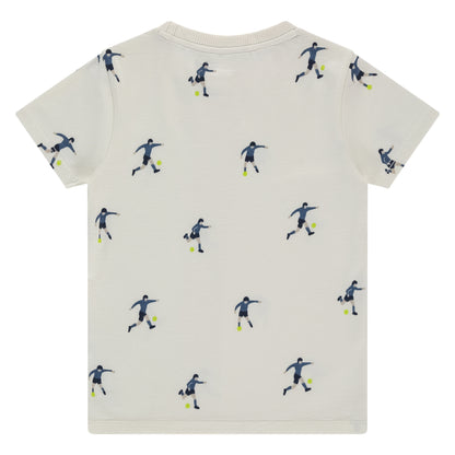Rückseite Boys T-Shirt Off White Fussball Print Stains and Stories Kinder T-Shirt Bio Baumwolle Schweiz