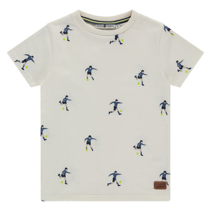 Boys T-Shirt Off White mit Fussball Print von Stains and Stories nachhaltige Kindermode Kinderladen Winterthur