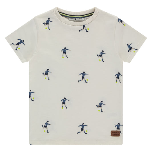 Boys T-Shirt Off White mit Fussball Print von Stains and Stories nachhaltige Kindermode Kinderladen Winterthur