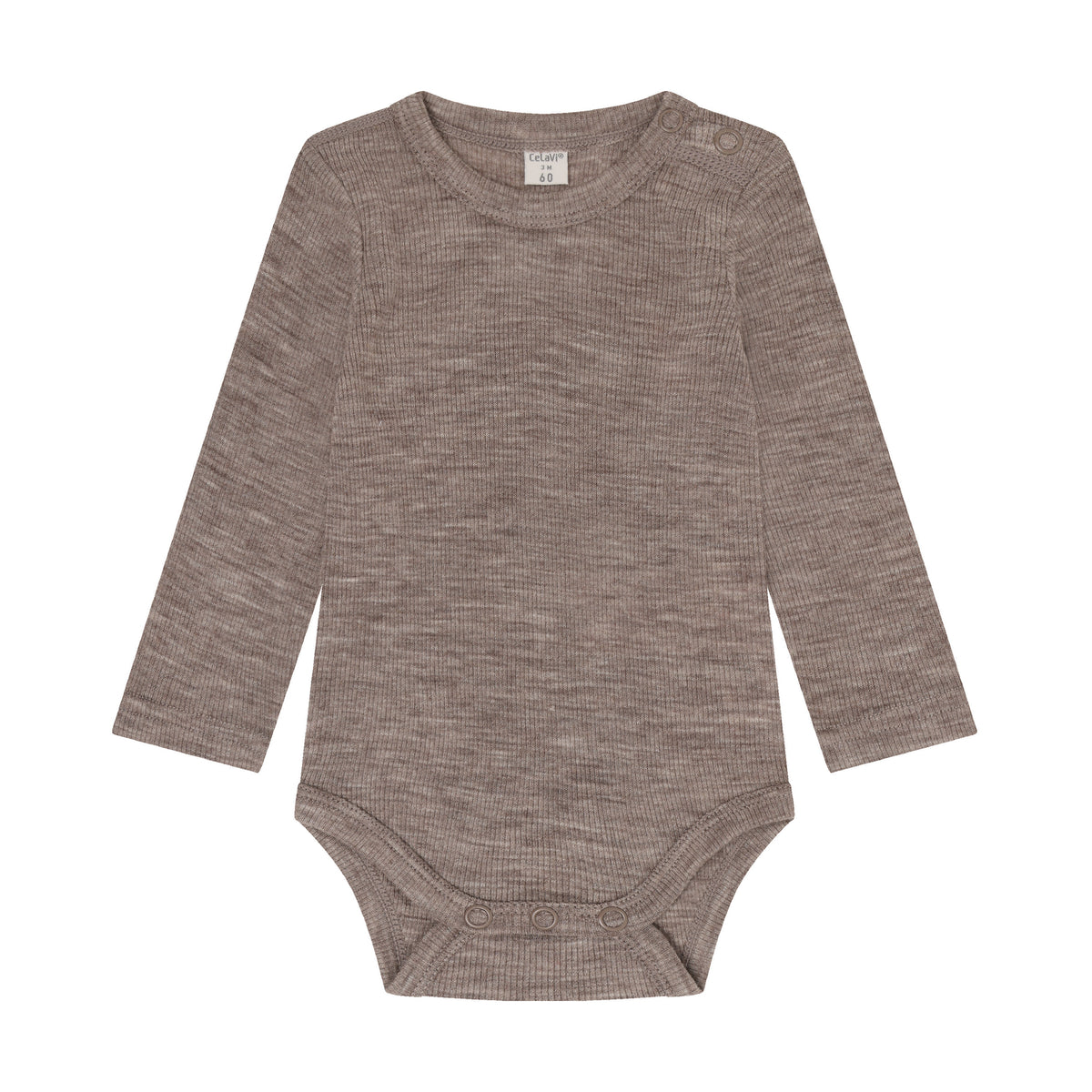 CeLaVi Merino-Langarmbody in der Farbe Walnut