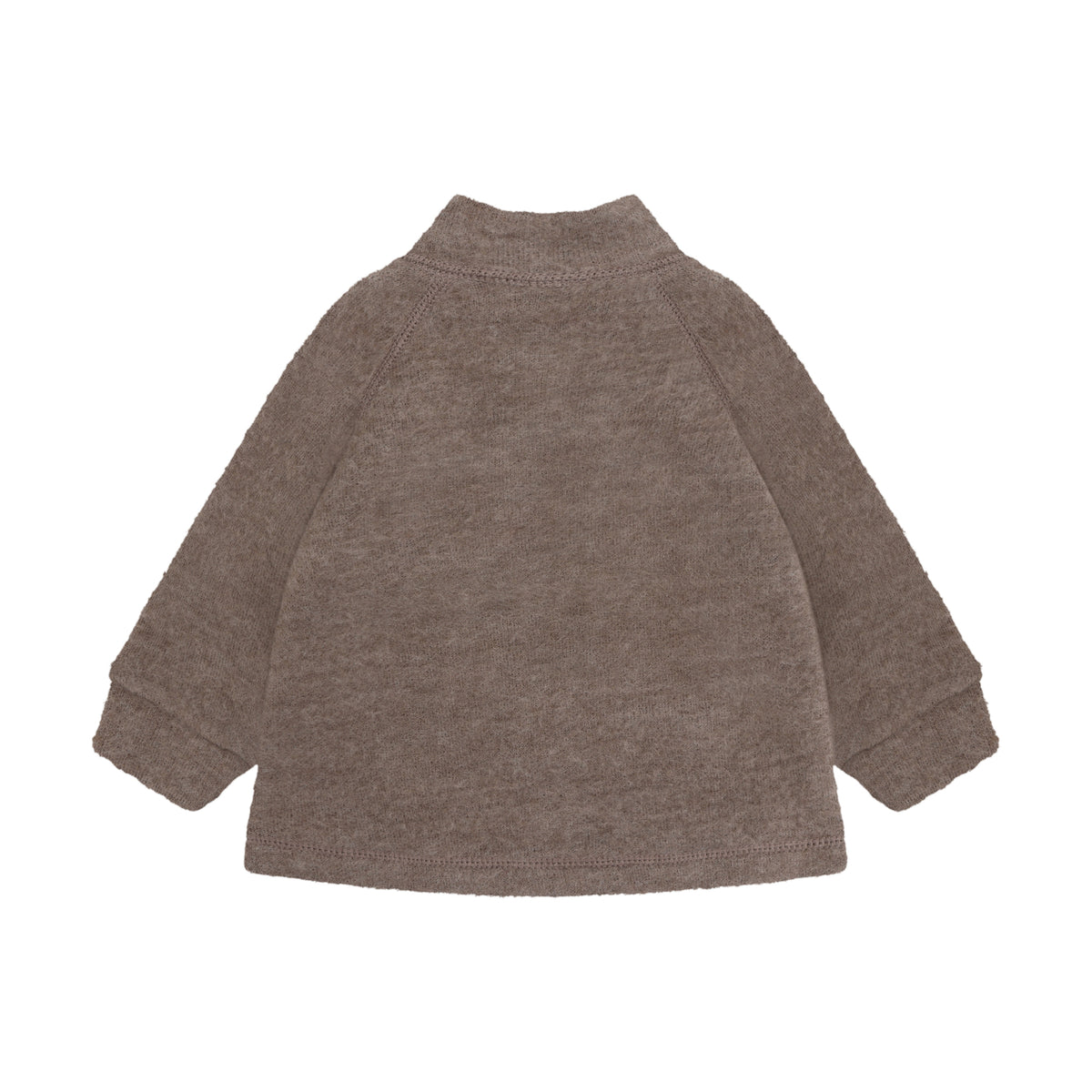 Wollfleecejacke von hinten, mit durchgehendem Reissverschluss