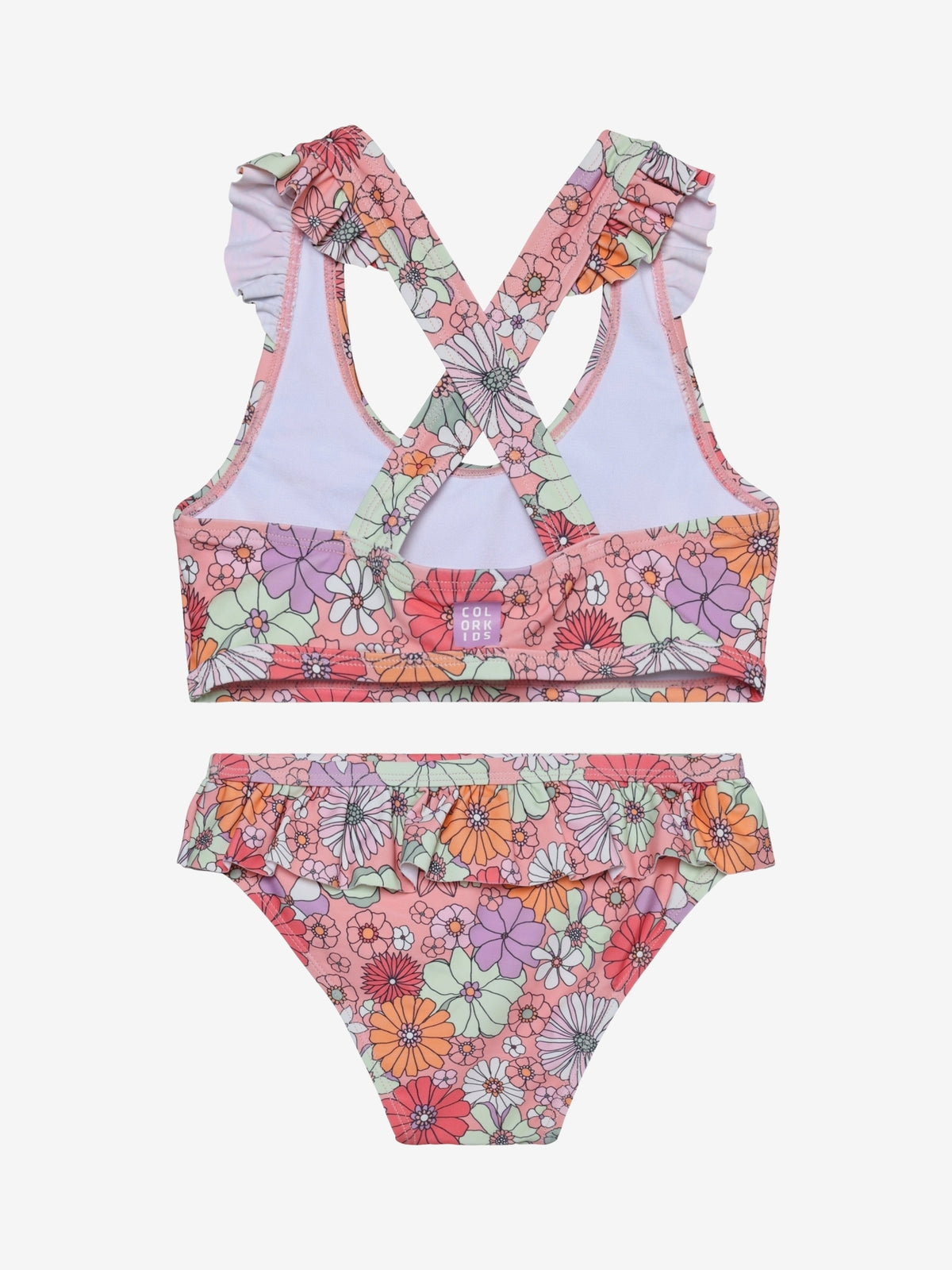 Color Kids Bikini Set Rückseite Blumen rosa Kinder Badebekleidung Schweiz