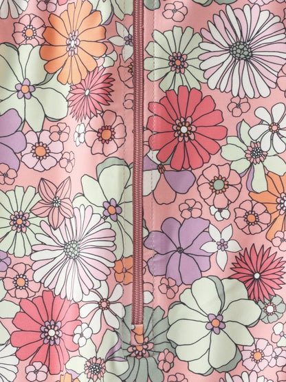 Detail Blumenmuster Color Kids UV Anzug rosa nachhaltige Babykleidung