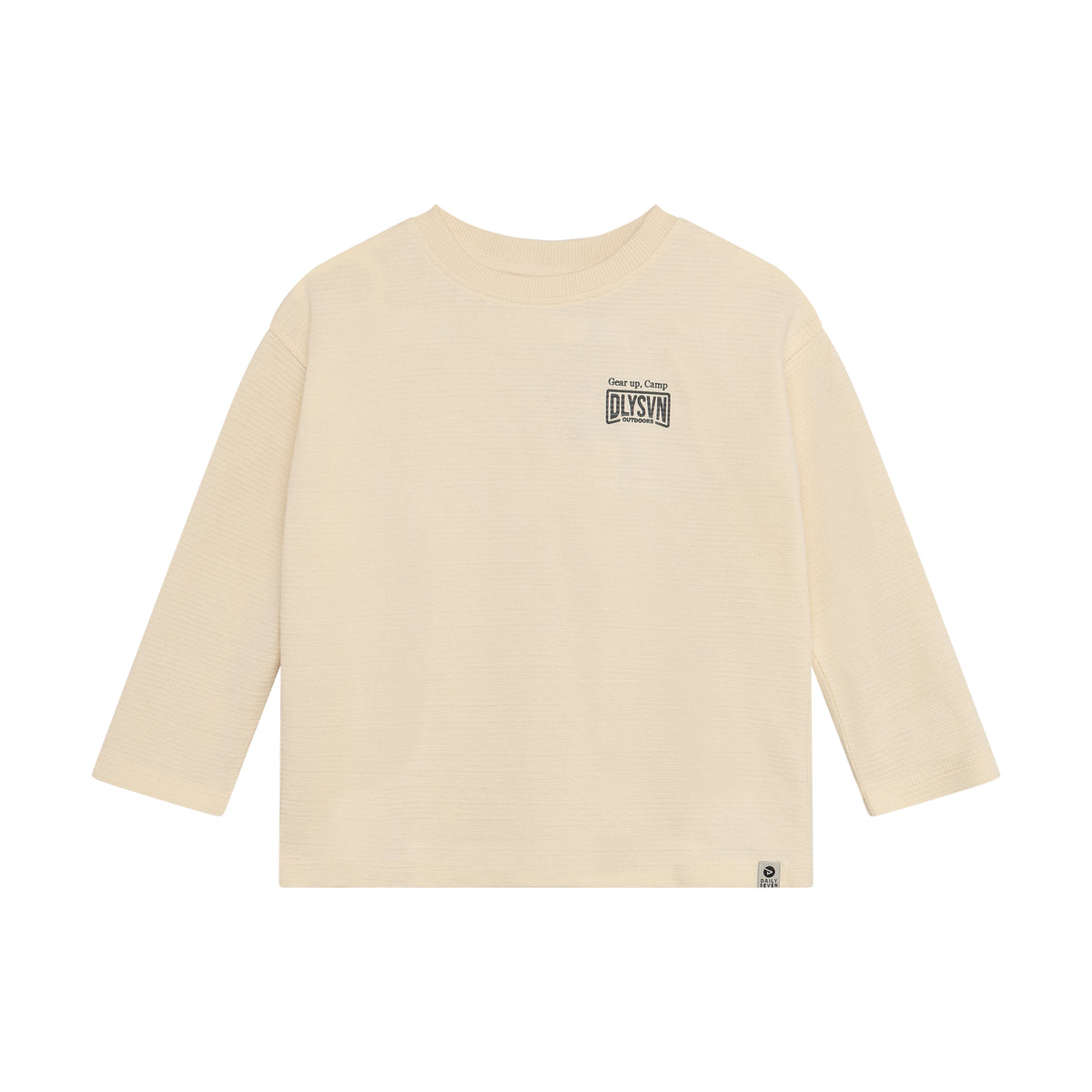 Beiges Langarmshirt mit dezentem Daily Seven Logo für Kinder