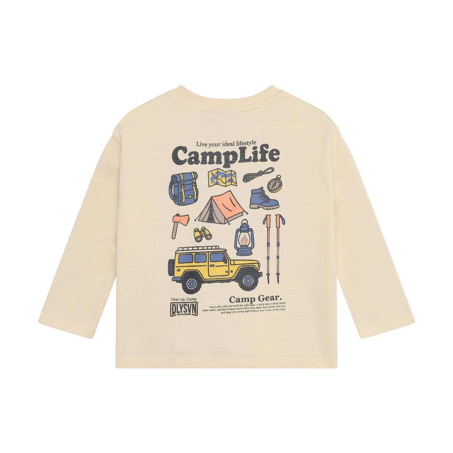 Kinder Langarmshirt mit CampLife Print aus 100% Baumwolle