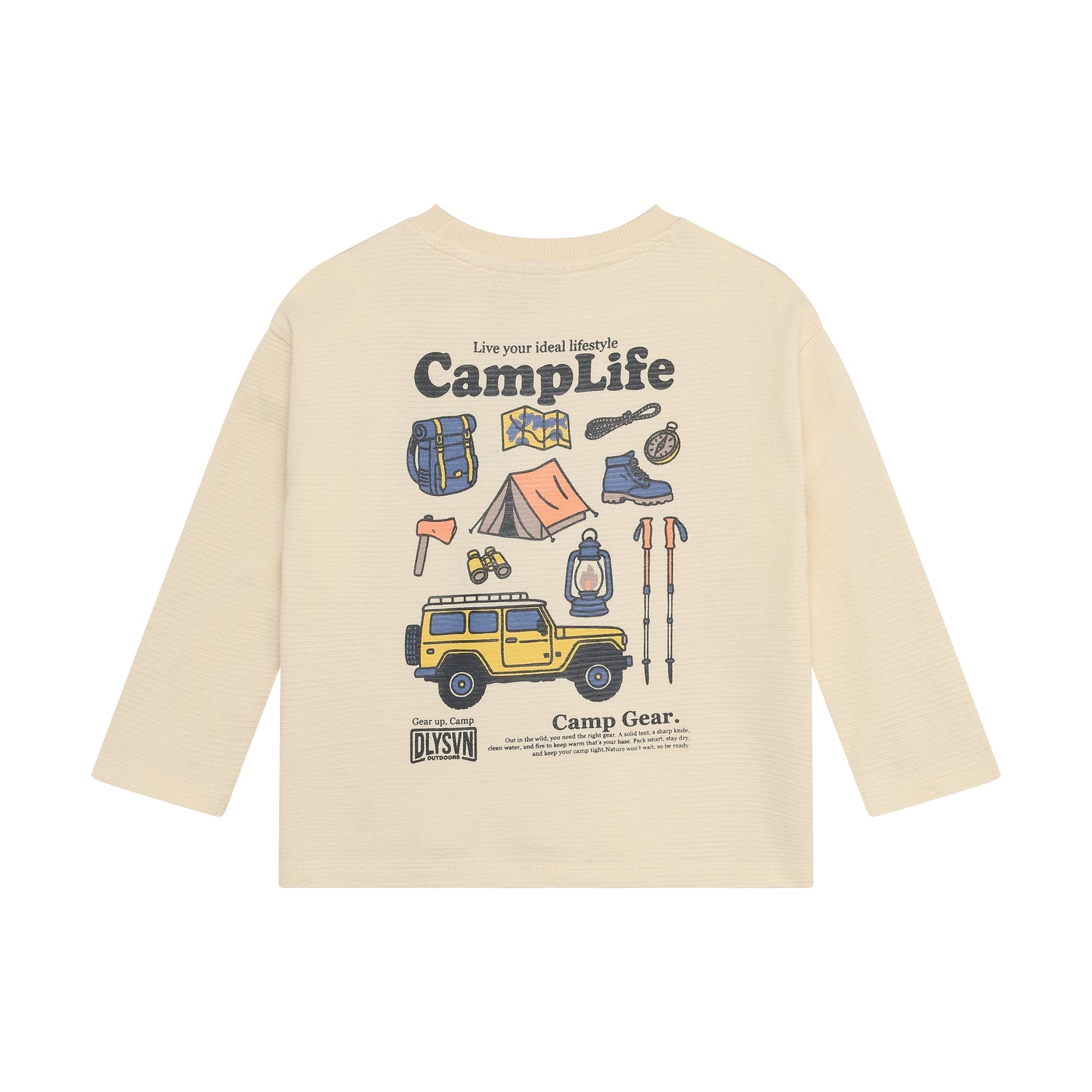 Kinder Langarmshirt mit CampLife Print aus 100% Baumwolle