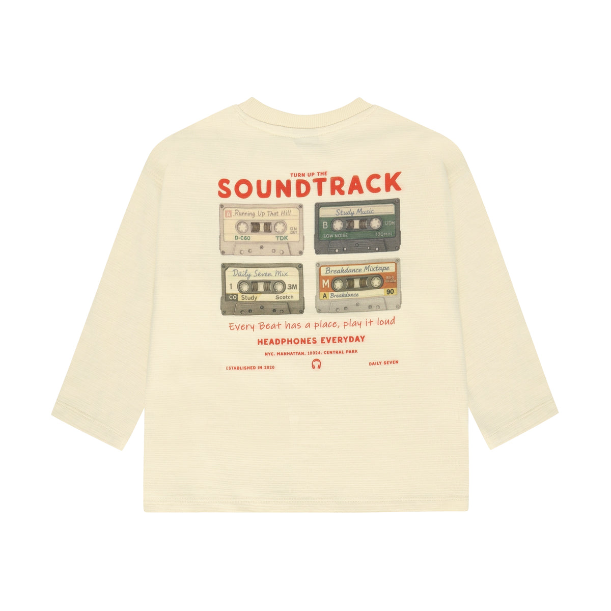 Kinder Langarmshirt mit Kassettenprint aus 100% Baumwolle