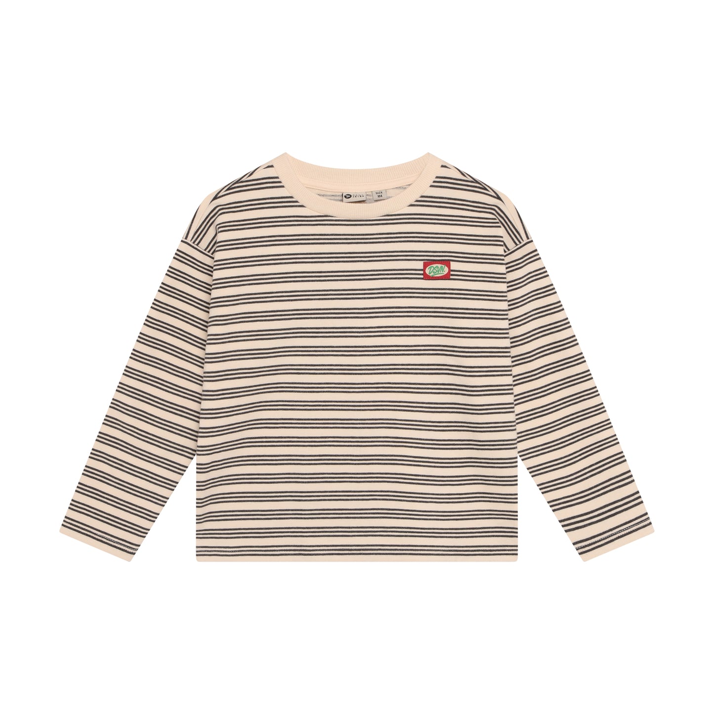 Daily Seven Langarmshirt Streifen in Creme mit Patch