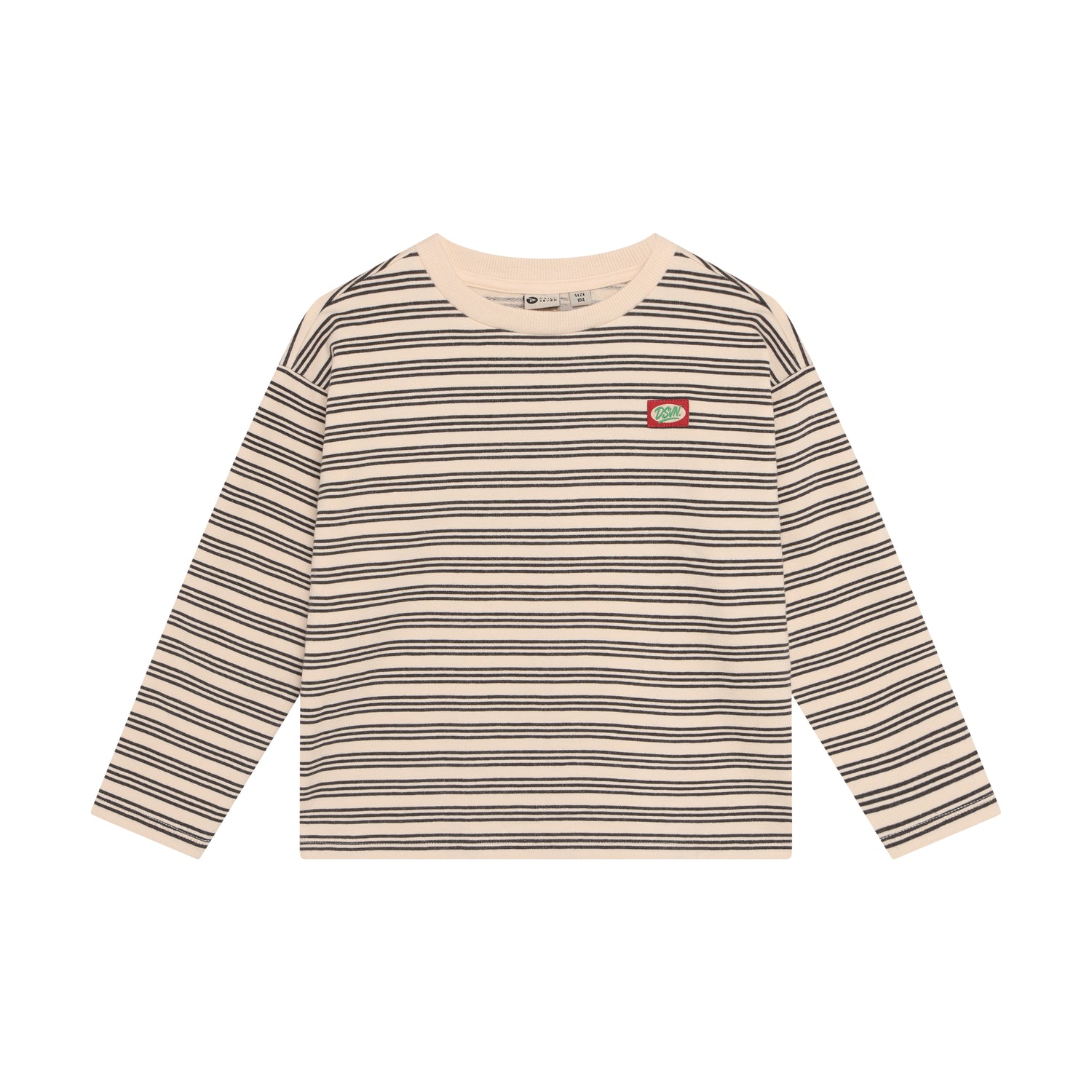 Daily Seven Langarmshirt Streifen in Creme mit Patch
