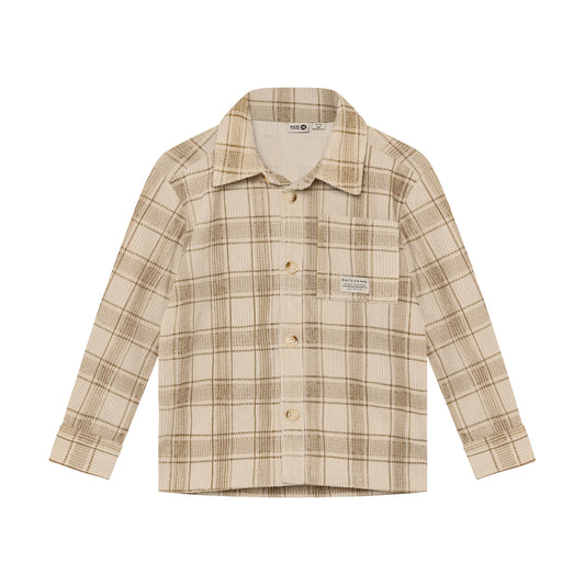 Braunes Overshirt mit feinem Karomuster für Kinder