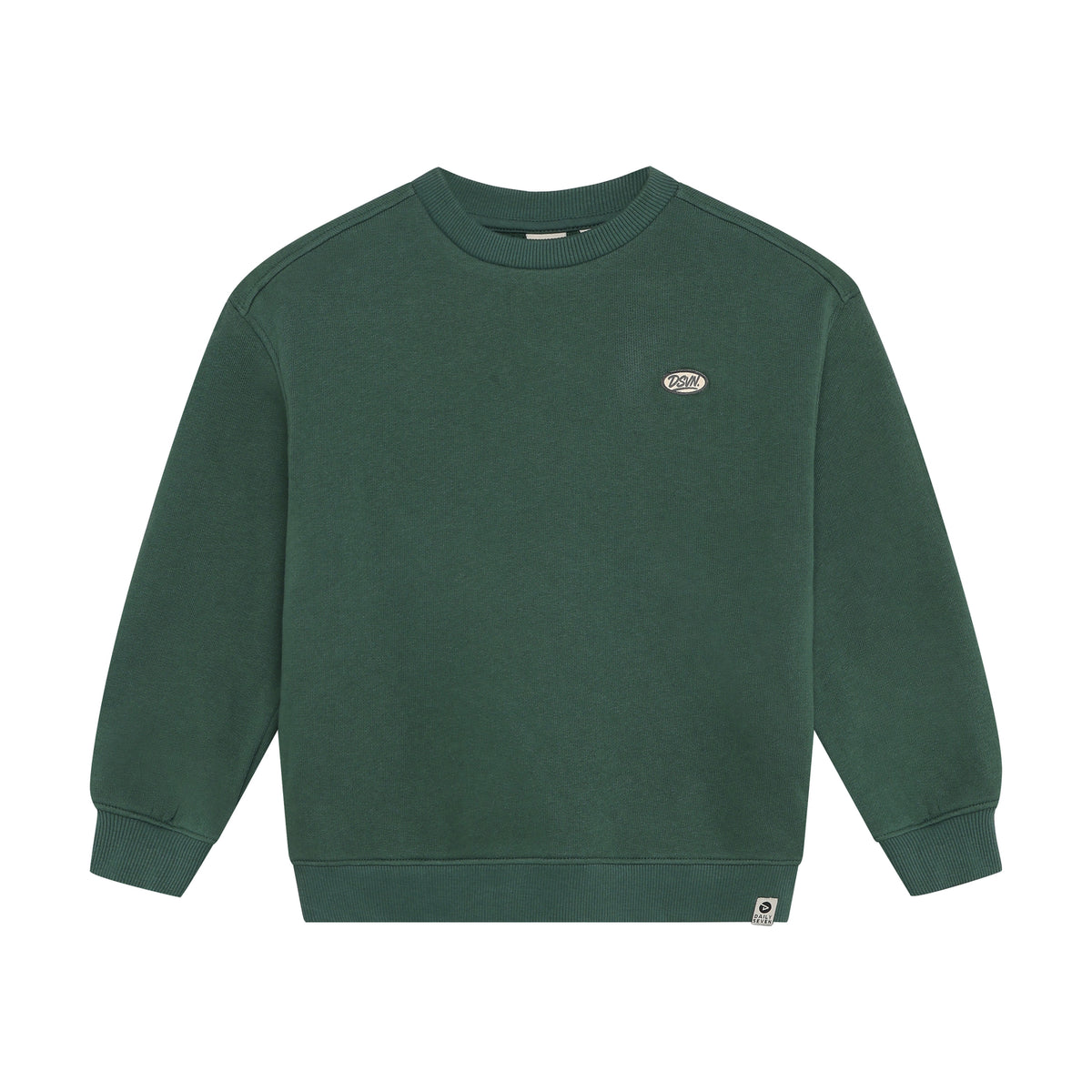 Grünes Oversized Sweatshirt mit dezentem Daily Seven Logo für Kinder