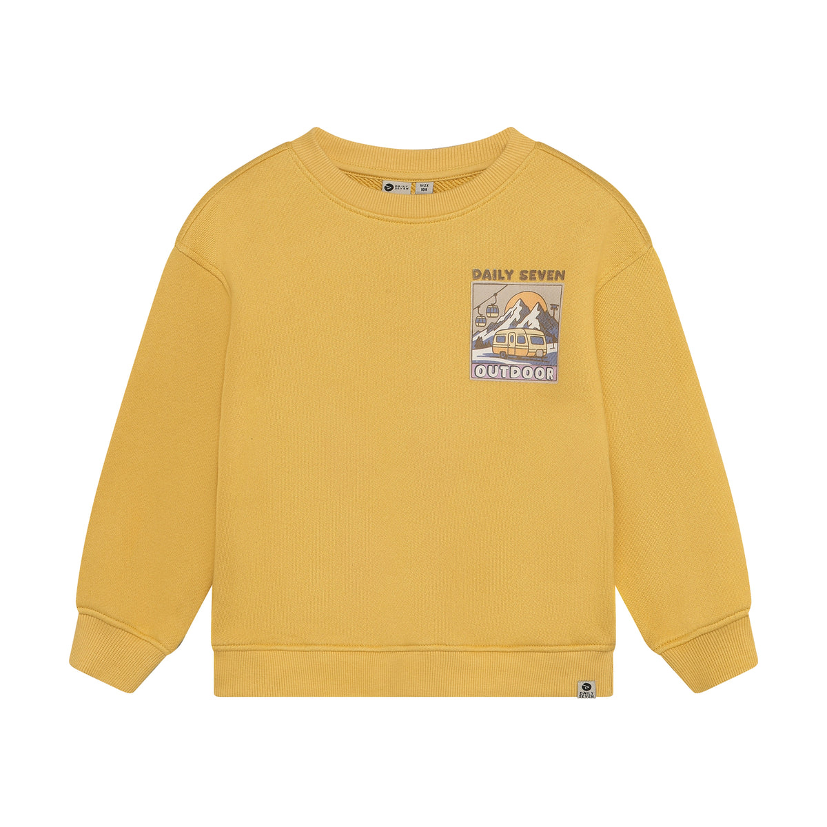 Orangefarbenes Oversized Sweatshirt mit Outdoor Print für Kinder
