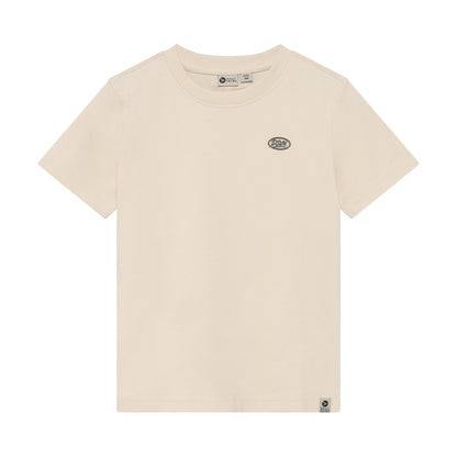 Cremefarbenes T-Shirt Basic für Kinder mit kleinem Daily Seven Logo