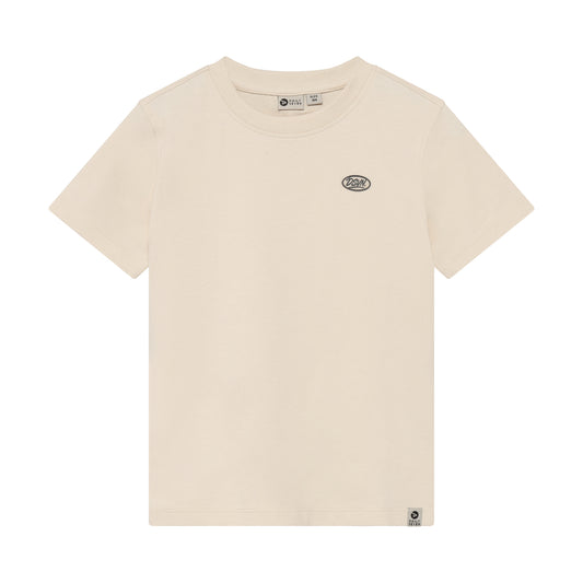 Cremefarbenes T-Shirt Basic für Kinder mit kleinem Daily Seven Logo