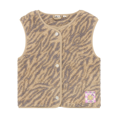 Kuschelige Teddyweste mit Zebra Muster für Kinder