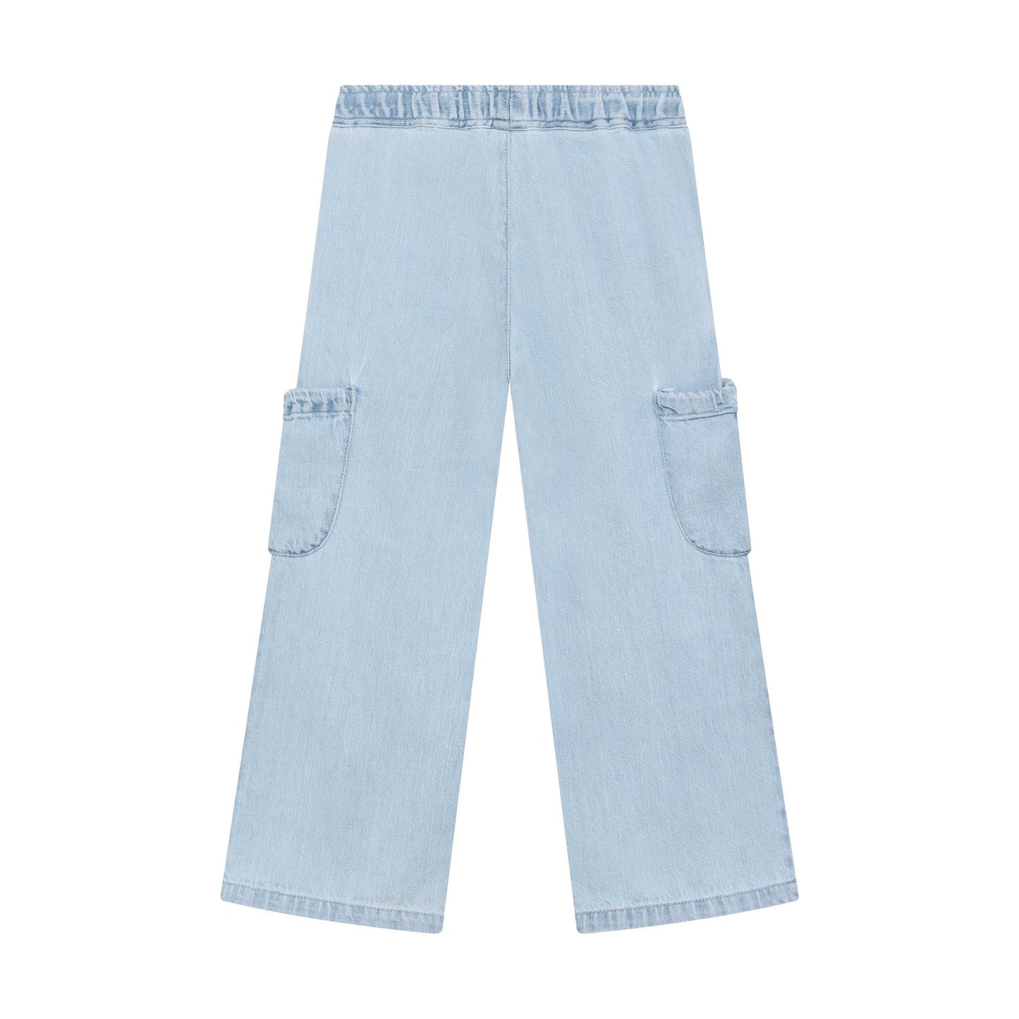 Rückansicht der Daily7Kids Denim Cargo Hose in Hellblau für Kinder