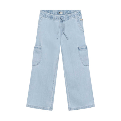 Helle Denim Cargo Hose für Kinder von Daily7Kids – bequeme Kinderhose Schweiz