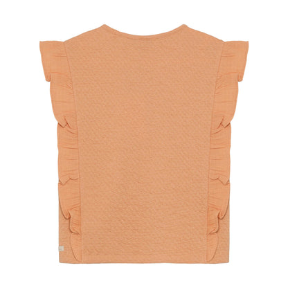 Rückansicht des Daily7Kids Frottee Tops in Apricot für Kinder