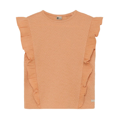 Frottee Top für Kinder von Daily7Kids in Apricot mit Rüschen