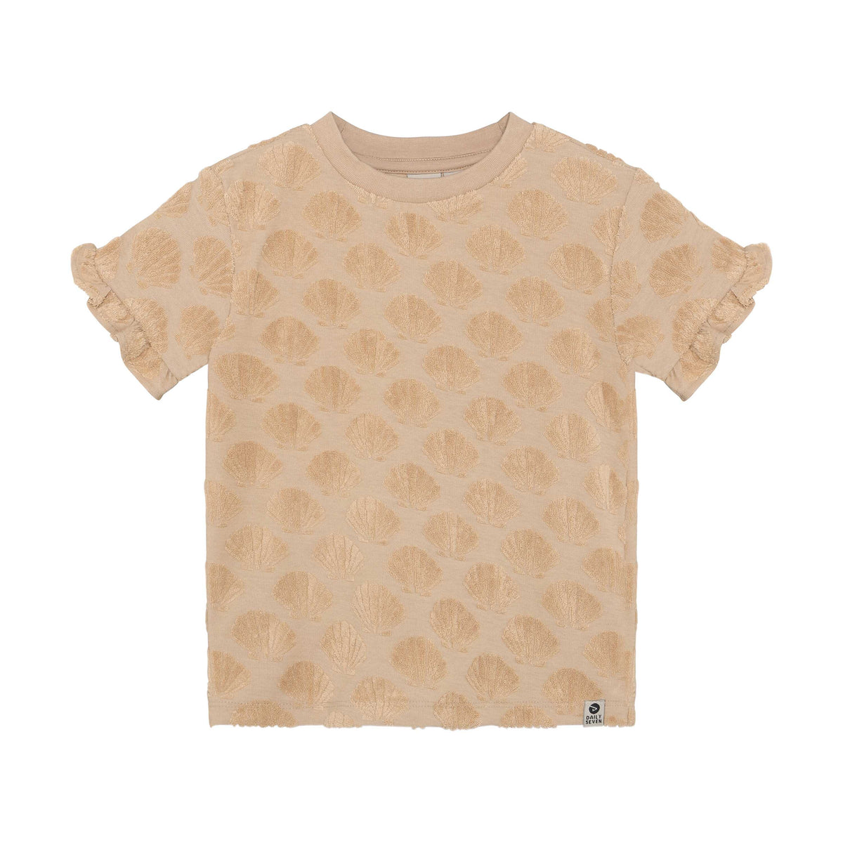 Frottee T-Shirt für Kinder von Daily7Kids in Sand mit Muschelstruktur