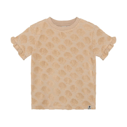 Frottee T-Shirt für Kinder von Daily7Kids in Sand mit Muschelstruktur