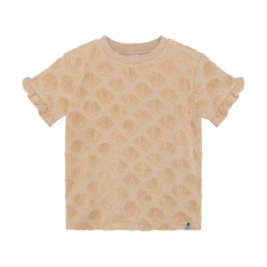 Frottee T-Shirt für Kinder von Daily7Kids in Sand mit Muschelstruktur