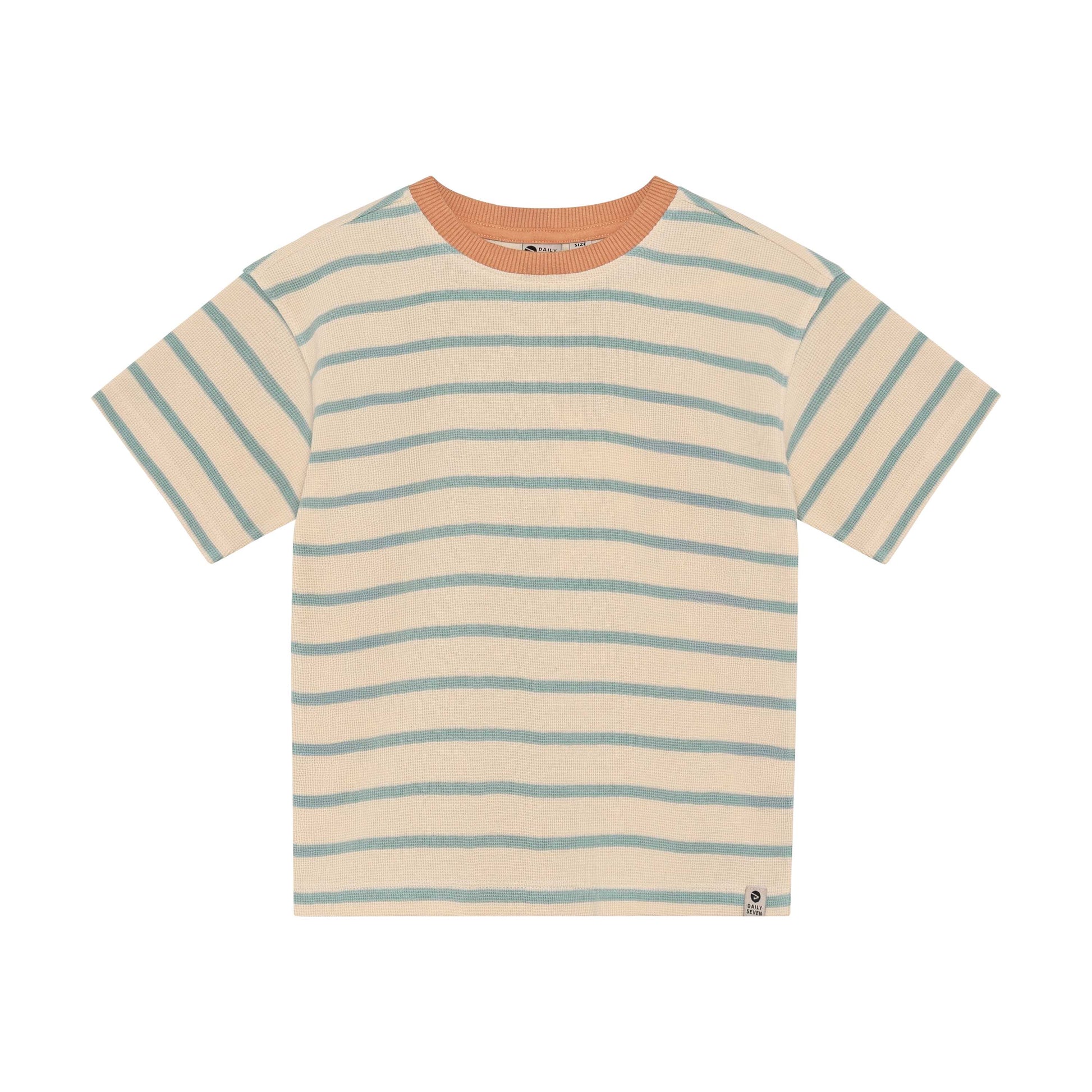 Gestreiftes T-Shirt für Kinder von Daily7Kids in Creme und Salbei