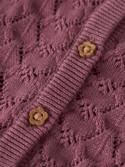 NAME IT Detail Lochmuster Strickcardigan mit Knöpfen in Rosa, im Bärechind Winterthur Zürich Schweiz kaufen