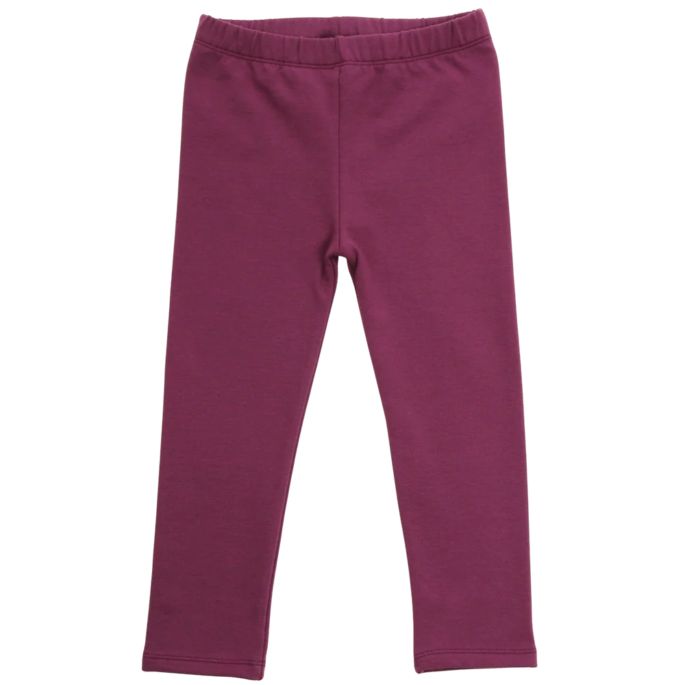 Gefütterte Kinderleggings in Aubergine, Vorderansicht