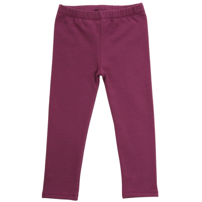Gefütterte Kinderleggings in Aubergine, Vorderansicht