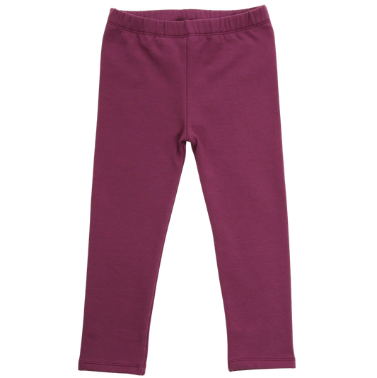 Gefütterte Kinderleggings in Aubergine, Vorderansicht