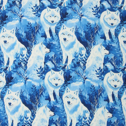 Detailansicht des Huskymusters auf Baumwollfleece