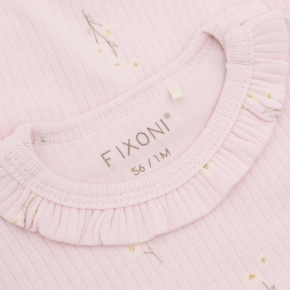 Detail FIXONI Modal Rib Babybody mit Blumenprint Babykleider Winterthur Schweiz