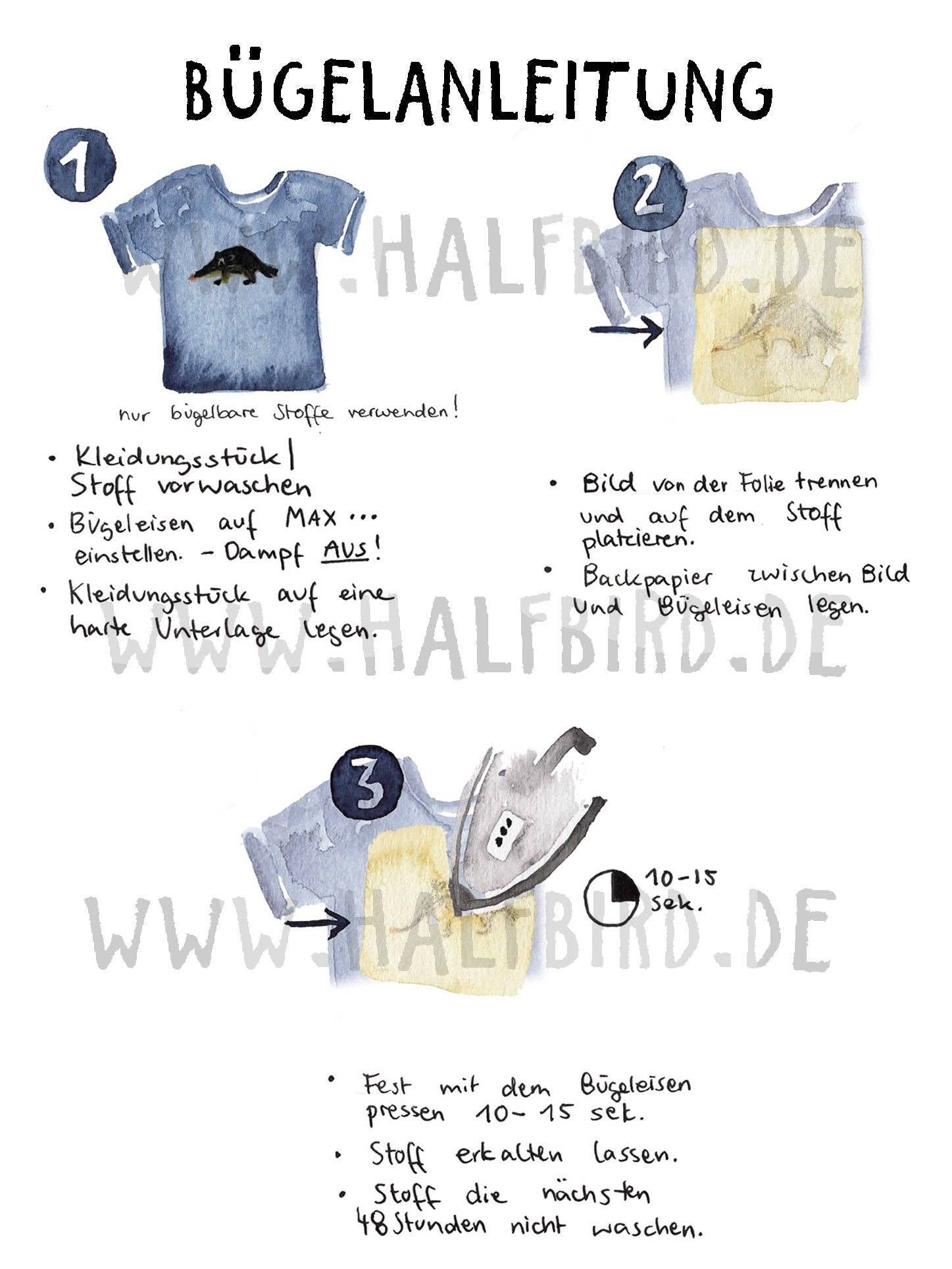 Anleitung zum Halfbird-Bügelbild – einfach aufzubringen & pflegeleicht für Kinderkleidung