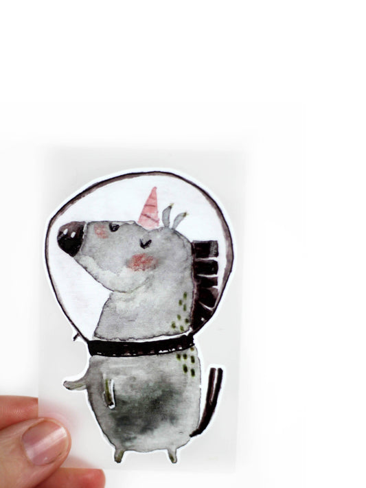 Das Bügelbild Astronaut Einhorn von Halfbird bringt ein fantasievolles Weltraummotiv auf Kinderkleidung. Erhältlich im Bärechind Winterthur.