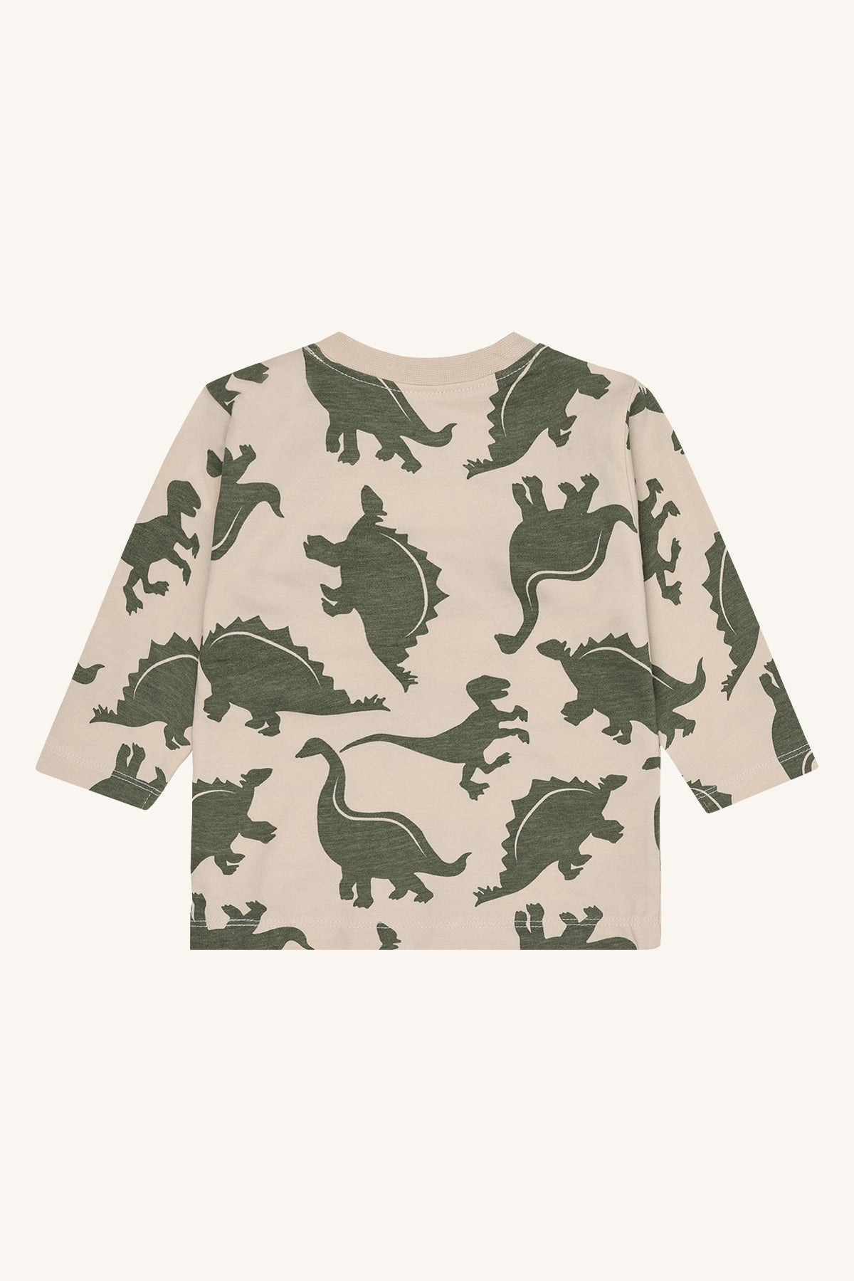 Rückansicht des Hust & Claire Anton Pullovers aus Baumwolle mit Dino-Motiv, Bärechind Winterthur Zürich Schweiz.