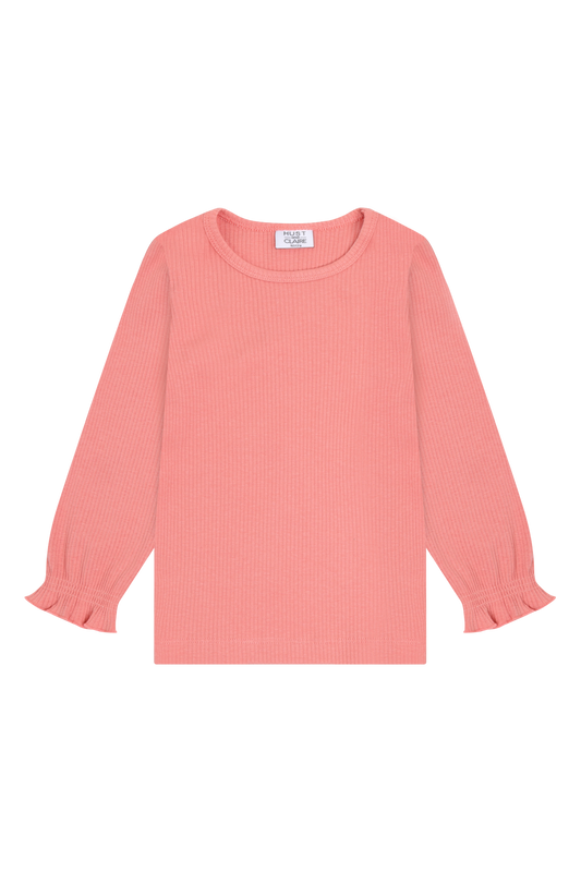 Hust&Claire Alma Langarmshirt aus Baumwolle in Sorbet – nachhaltige Kindermode bei Bärechind in Winterthur, Zürich, Schweiz