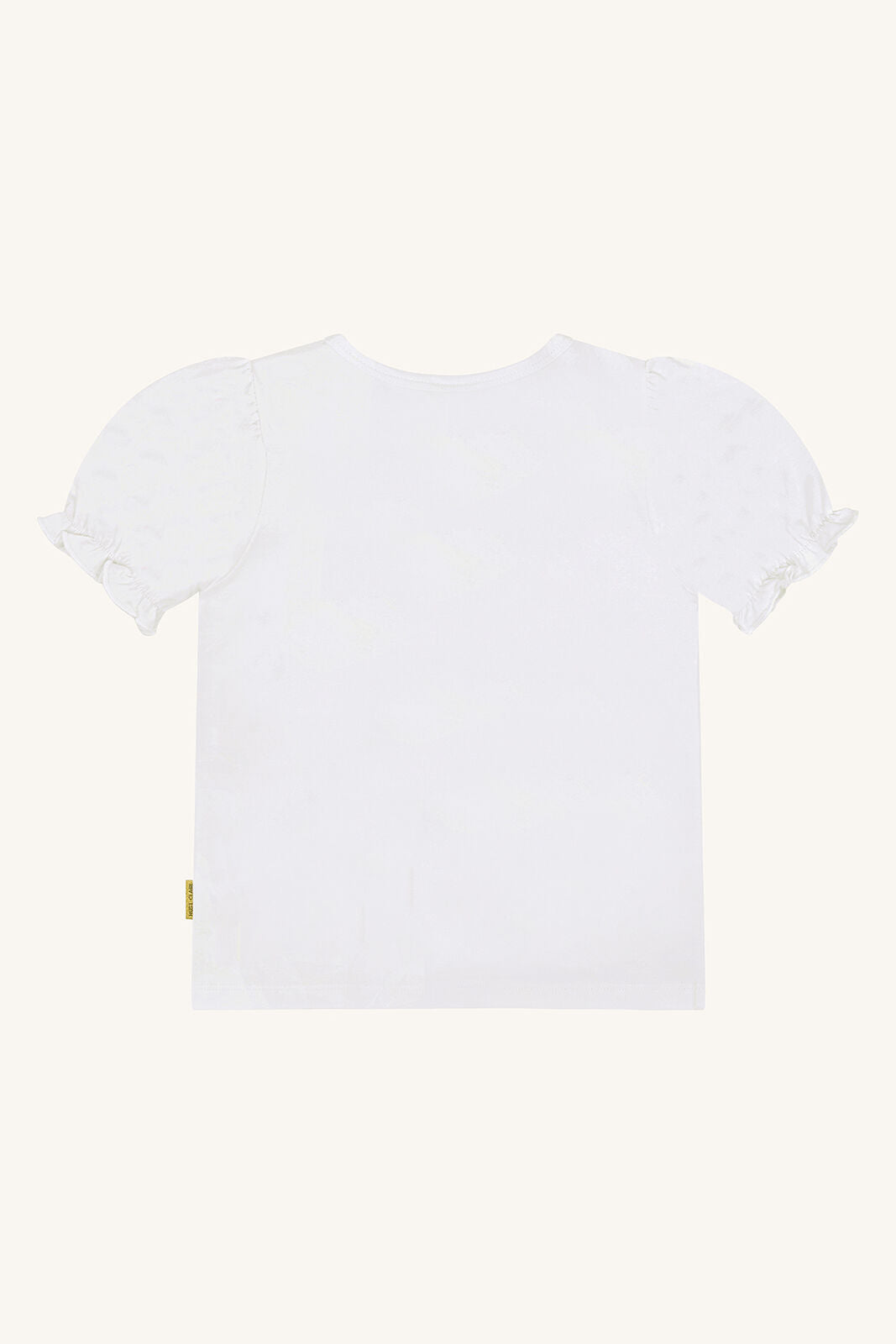 Rückansicht des Hust&Claire Alma Mermaid T-Shirts in Weiss aus Baumwolle, Bärechind Winterthur Zürich Schweiz.