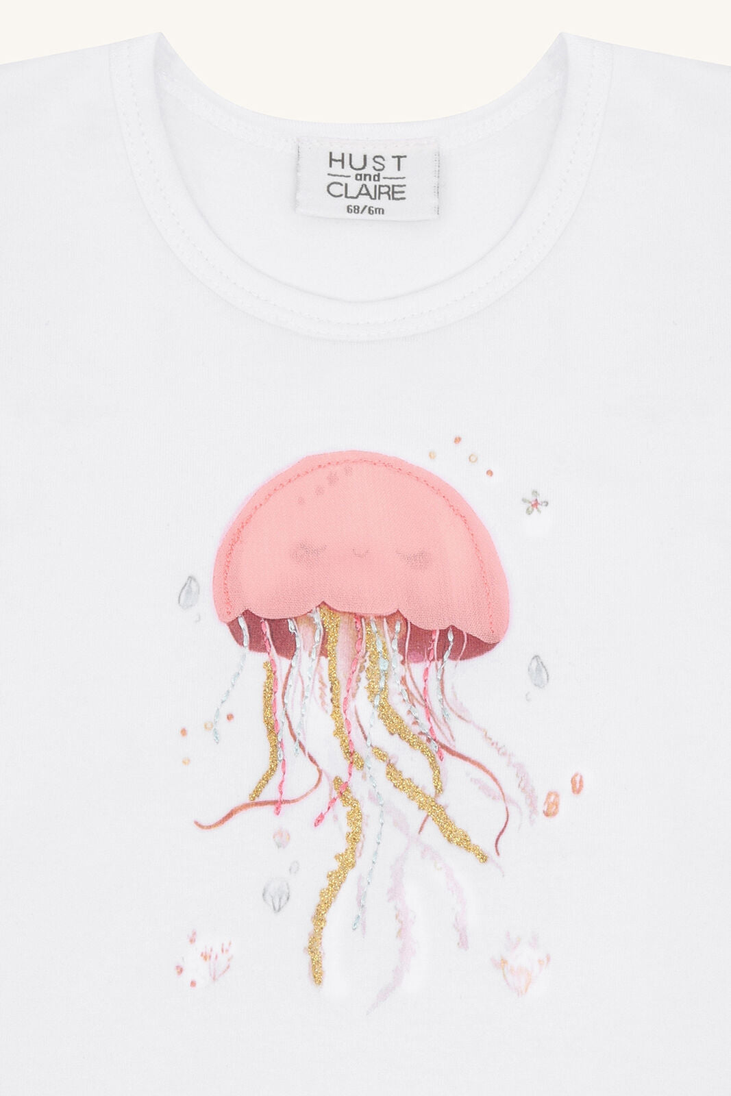 
Hust&Claire Alma Baumwoll T-Shirt in Weiss, Rückansicht, im Bärechind Winterthur, Zürich, Schweiz.