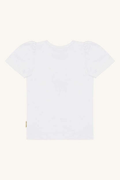 Detailaufnahme Quallenmotiv vom Hust&Claire Alma Baumwoll T-Shirt, Bärechind Winterthur, Zürich, Schweiz.